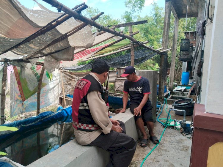 Bhabinkamtibmas Candipari Dampingi Warga Budidaya Ikan Lele