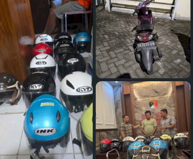 Polres Situbondo Berhasil Amankan Residivis Pencurian Helm dan Sita Puluhan Barang Bukti