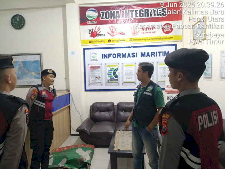 Waspadai Potensi Banjir Rob, Polres Pelabuhan Tanjungperak dan BMKG Kolaborasi Pantau Pesisir Surabaya